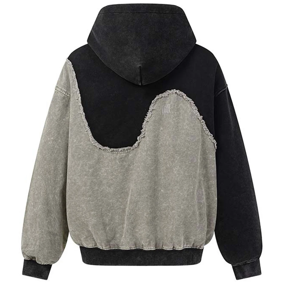 Vintage Patchwork Hoodies Men Streetwear Harajuku Hip Hop Hoodie Unisex Casual Loose Y2K Hoodies Pullover Sweatshirts