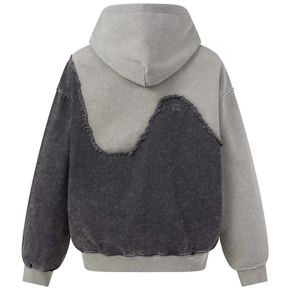 Vintage Patchwork Hoodies Men Streetwear Harajuku Hip Hop Hoodie Unisex Casual Loose Y2K Hoodies Pullover Sweatshirts