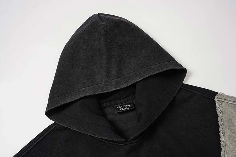 Vintage Patchwork Hoodies Men Streetwear Harajuku Hip Hop Hoodie Unisex Casual Loose Y2K Hoodies Pullover Sweatshirts