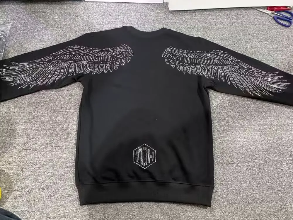 New Casual 100% cotton Rhinestones HOODIE Hip Hop Street wear Sweatshirts Skateboard Men Pullover Hoodies Male