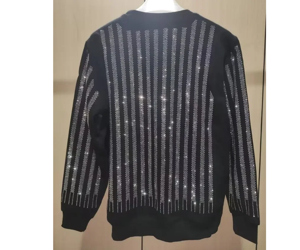 New Casual 100% cotton Rhinestones HOODIE Hip Hop Street wear Sweatshirts Skateboard Men Pullover Hoodies Male