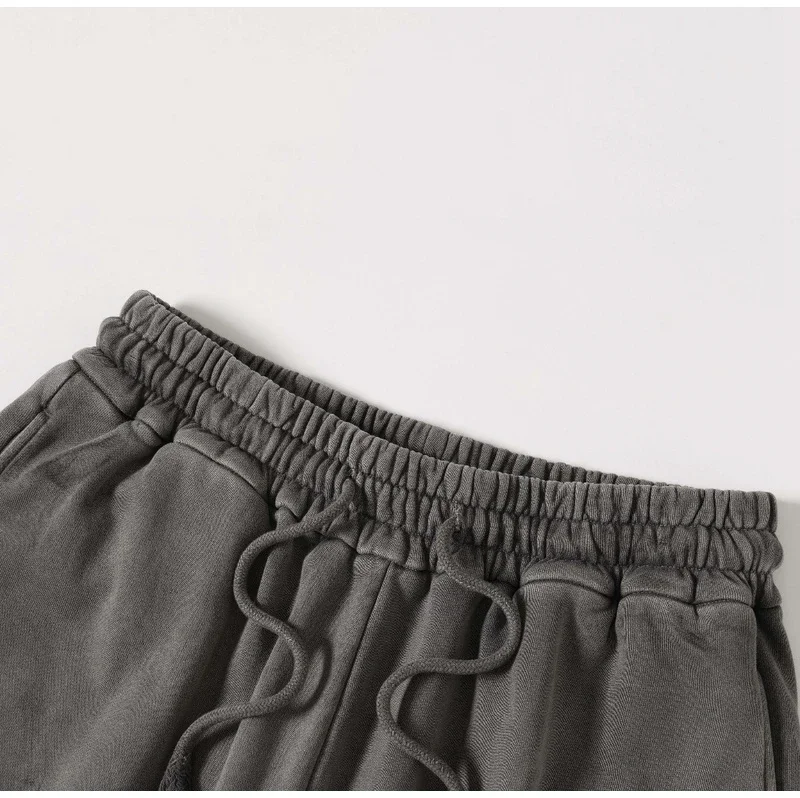 SSSAINT LOUIS Men's Casual Straight Leg Pants Destructed Heavyweight Long Trousers Cotton Sweatpants
