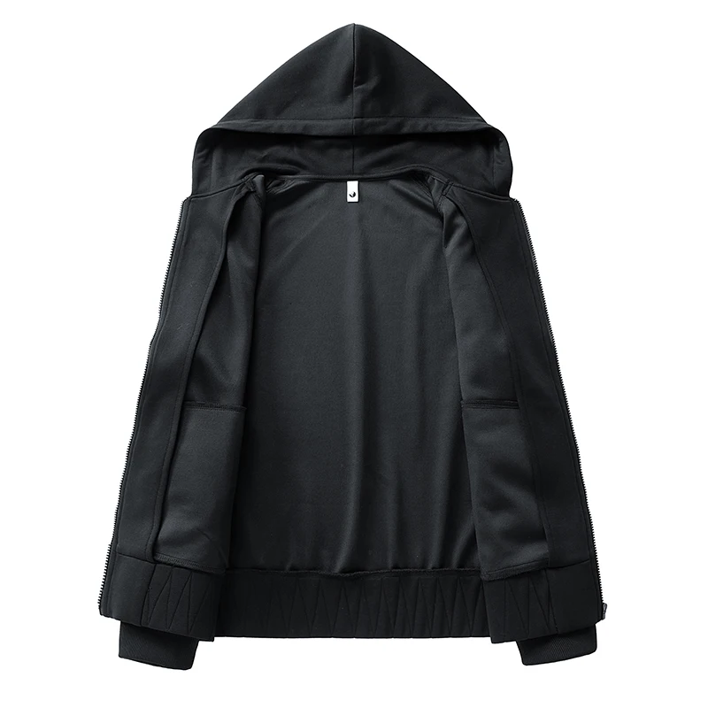 Men's Cotton Blend Zip Up Hoodie Big Size 6XL 7XL 8XL Breathable Soft Heather Gray Black Casual Daily Hooded Sweatshirt Pockets