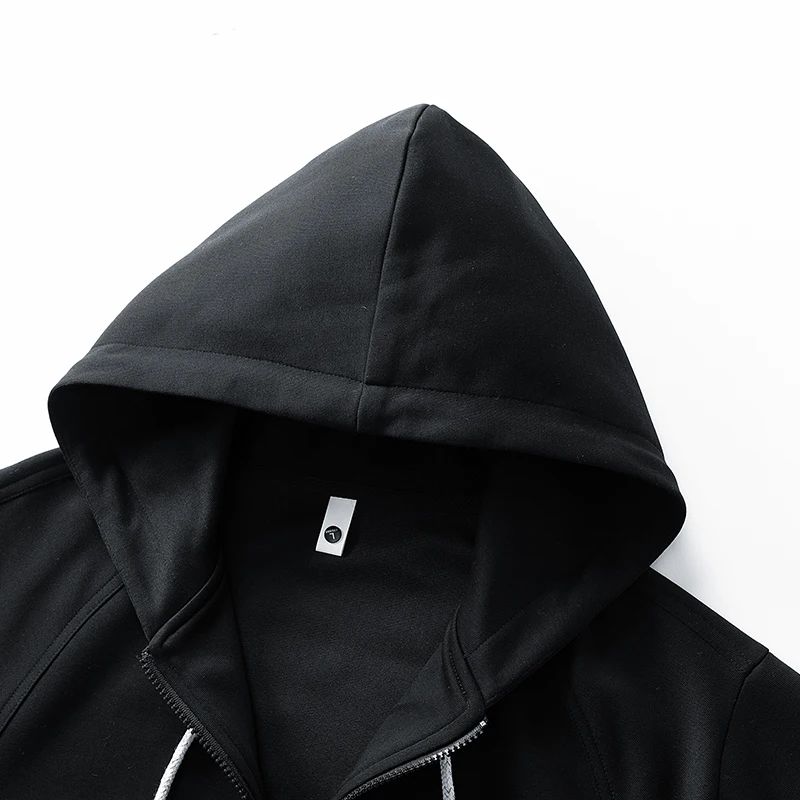 Men's Cotton Blend Zip Up Hoodie Big Size 6XL 7XL 8XL Breathable Soft Heather Gray Black Casual Daily Hooded Sweatshirt Pockets