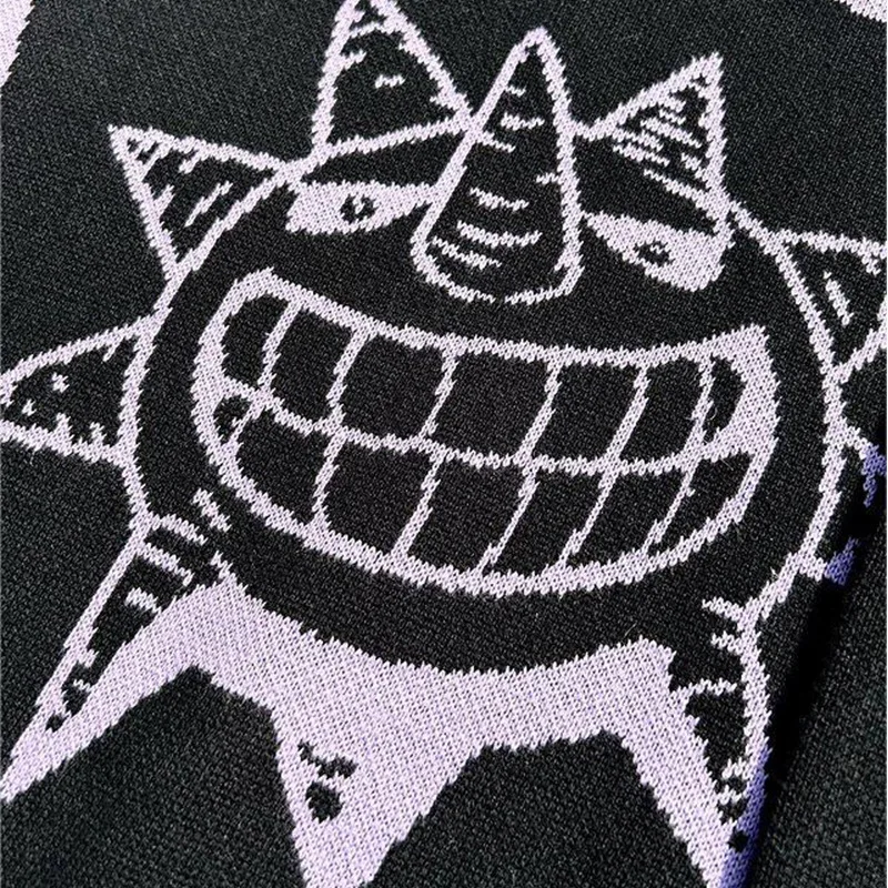 2025 Autumn/Winter Cross-Border Trend Anime Round Neck Sweater Japanese Casual Style Loose Men's Knitted Top