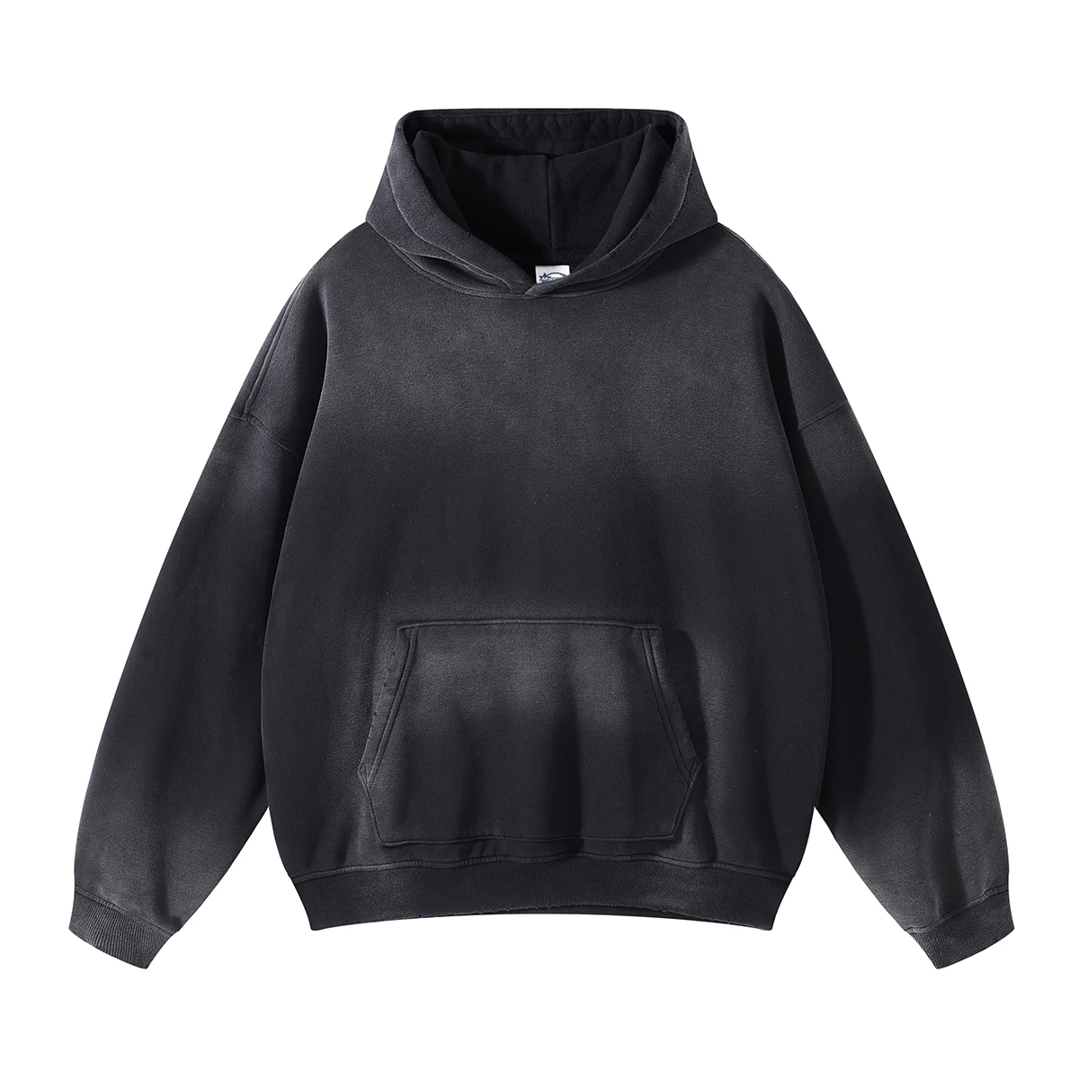 Autumn and Winter Acid Wash Spray Dyeing Baggy Hoodies Distressed Hip Hop Gradient Pullover Unisex Oversize Hooded Sweatshirts