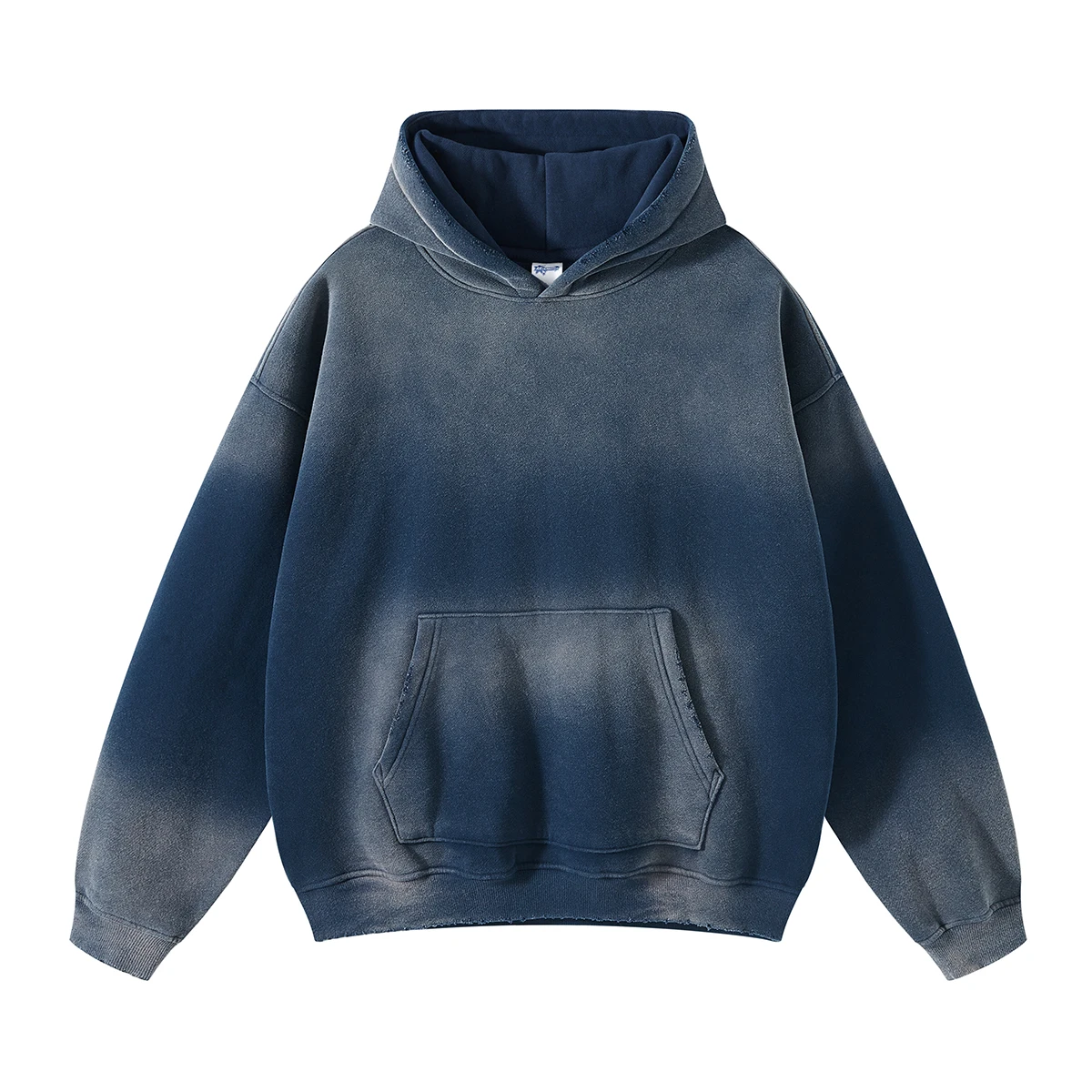 Autumn and Winter Acid Wash Spray Dyeing Baggy Hoodies Distressed Hip Hop Gradient Pullover Unisex Oversize Hooded Sweatshirts