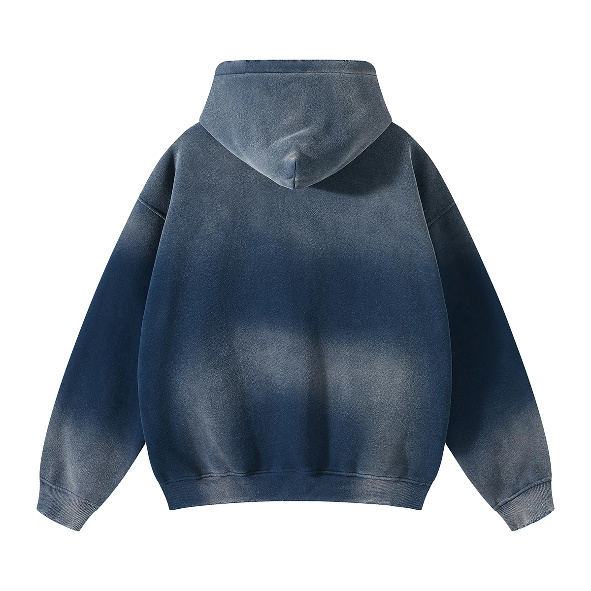 Autumn and Winter Acid Wash Spray Dyeing Baggy Hoodies Distressed Hip Hop Gradient Pullover Unisex Oversize Hooded Sweatshirts