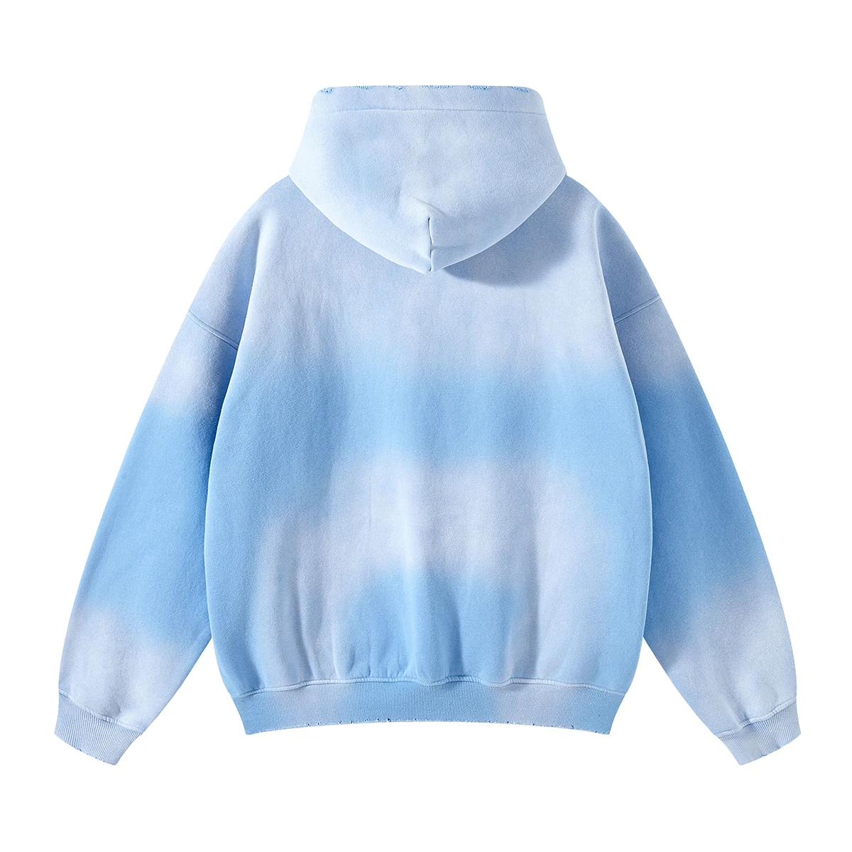 Autumn and Winter Acid Wash Spray Dyeing Baggy Hoodies Distressed Hip Hop Gradient Pullover Unisex Oversize Hooded Sweatshirts