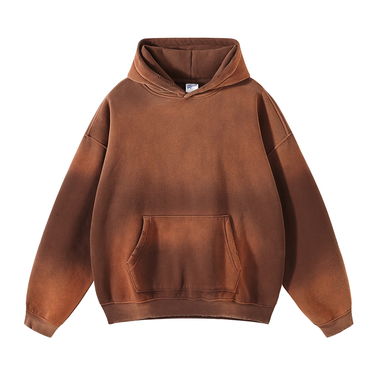Autumn and Winter Acid Wash Spray Dyeing Baggy Hoodies Distressed Hip Hop Gradient Pullover Unisex Oversize Hooded Sweatshirts