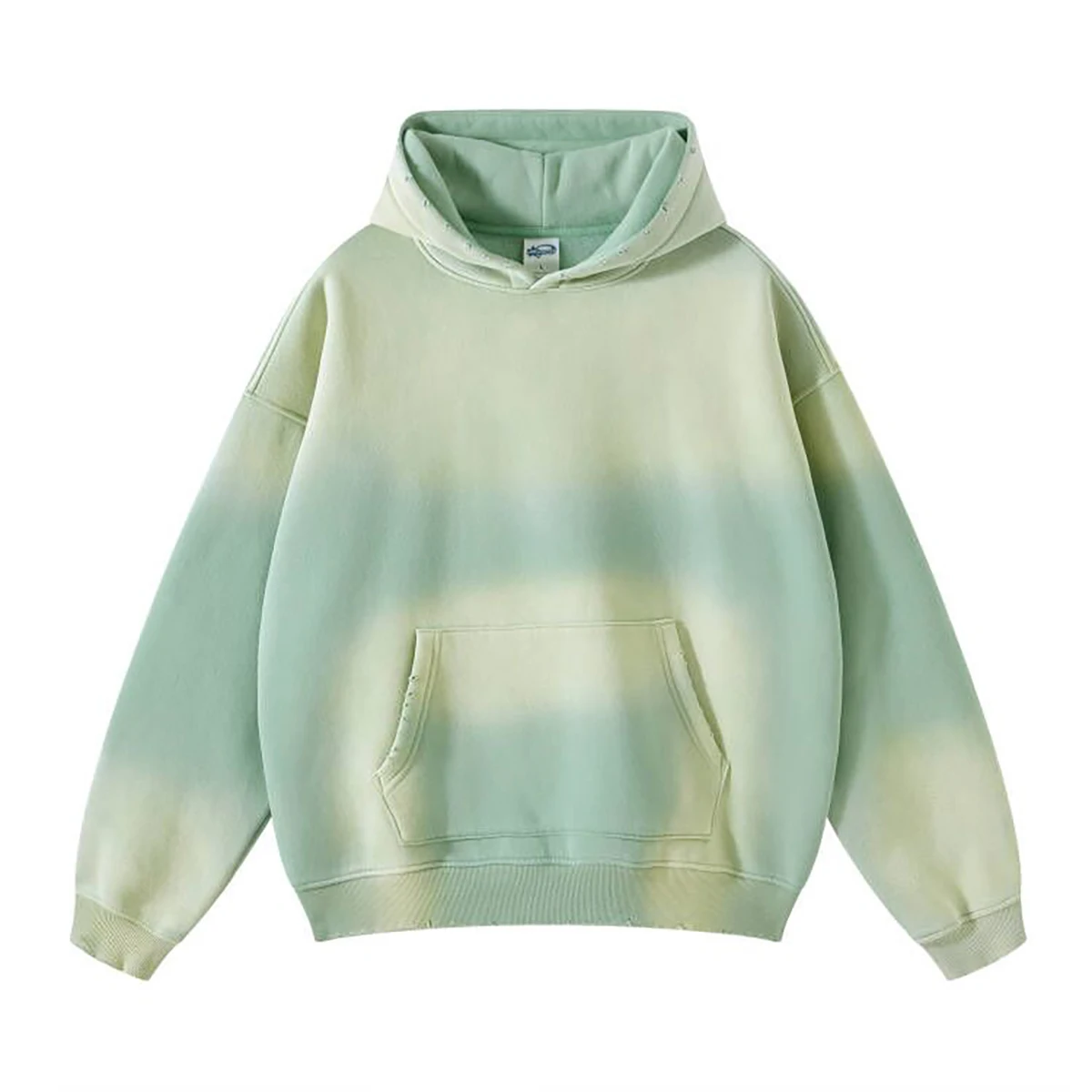 Autumn and Winter Acid Wash Spray Dyeing Baggy Hoodies Distressed Hip Hop Gradient Pullover Unisex Oversize Hooded Sweatshirts