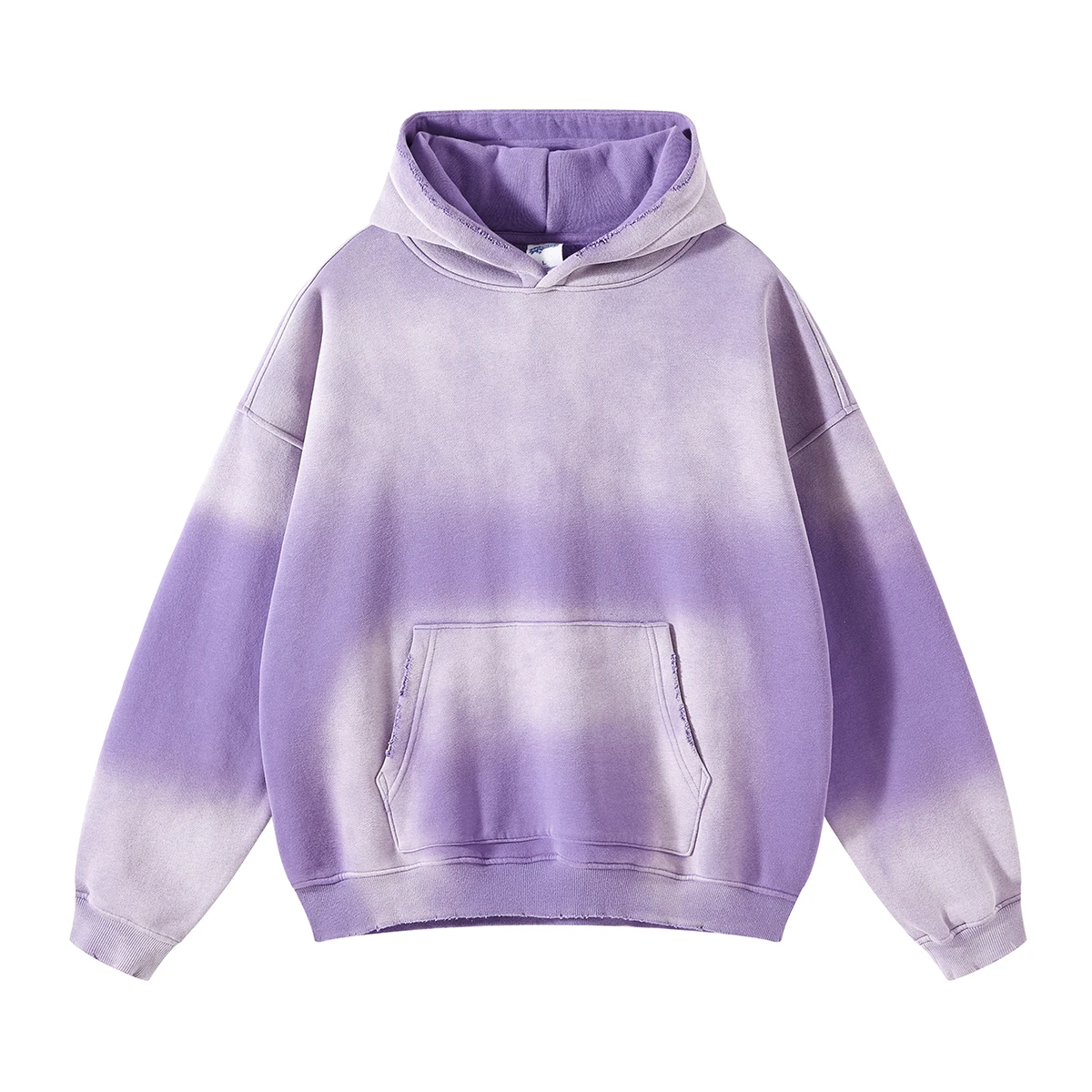Autumn and Winter Acid Wash Spray Dyeing Baggy Hoodies Distressed Hip Hop Gradient Pullover Unisex Oversize Hooded Sweatshirts