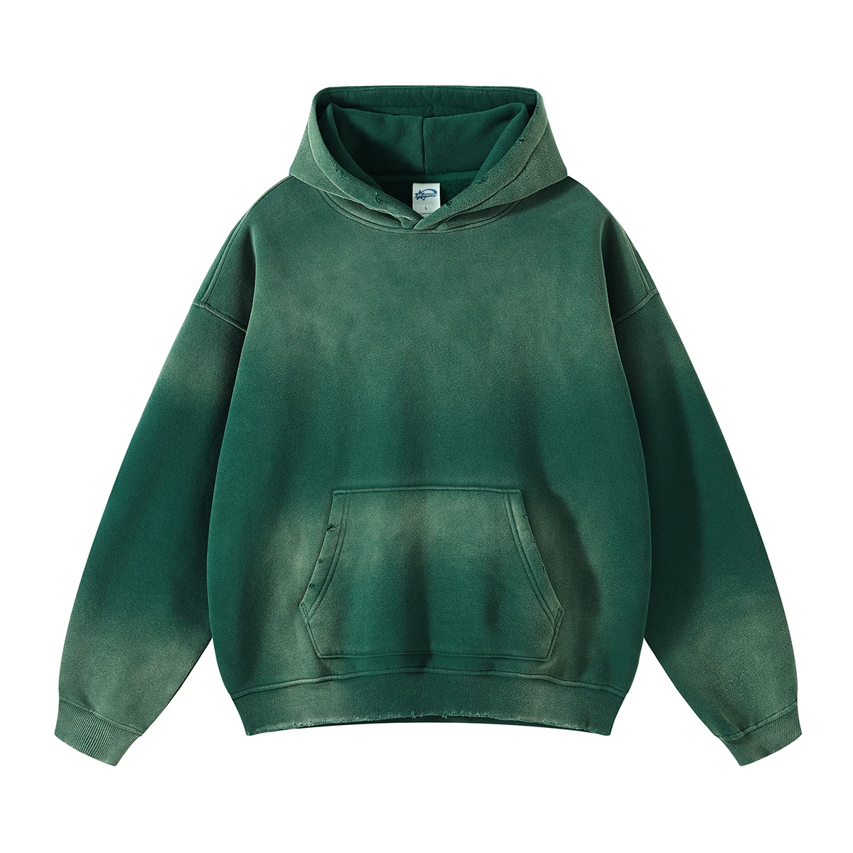 Autumn and Winter Acid Wash Spray Dyeing Baggy Hoodies Distressed Hip Hop Gradient Pullover Unisex Oversize Hooded Sweatshirts