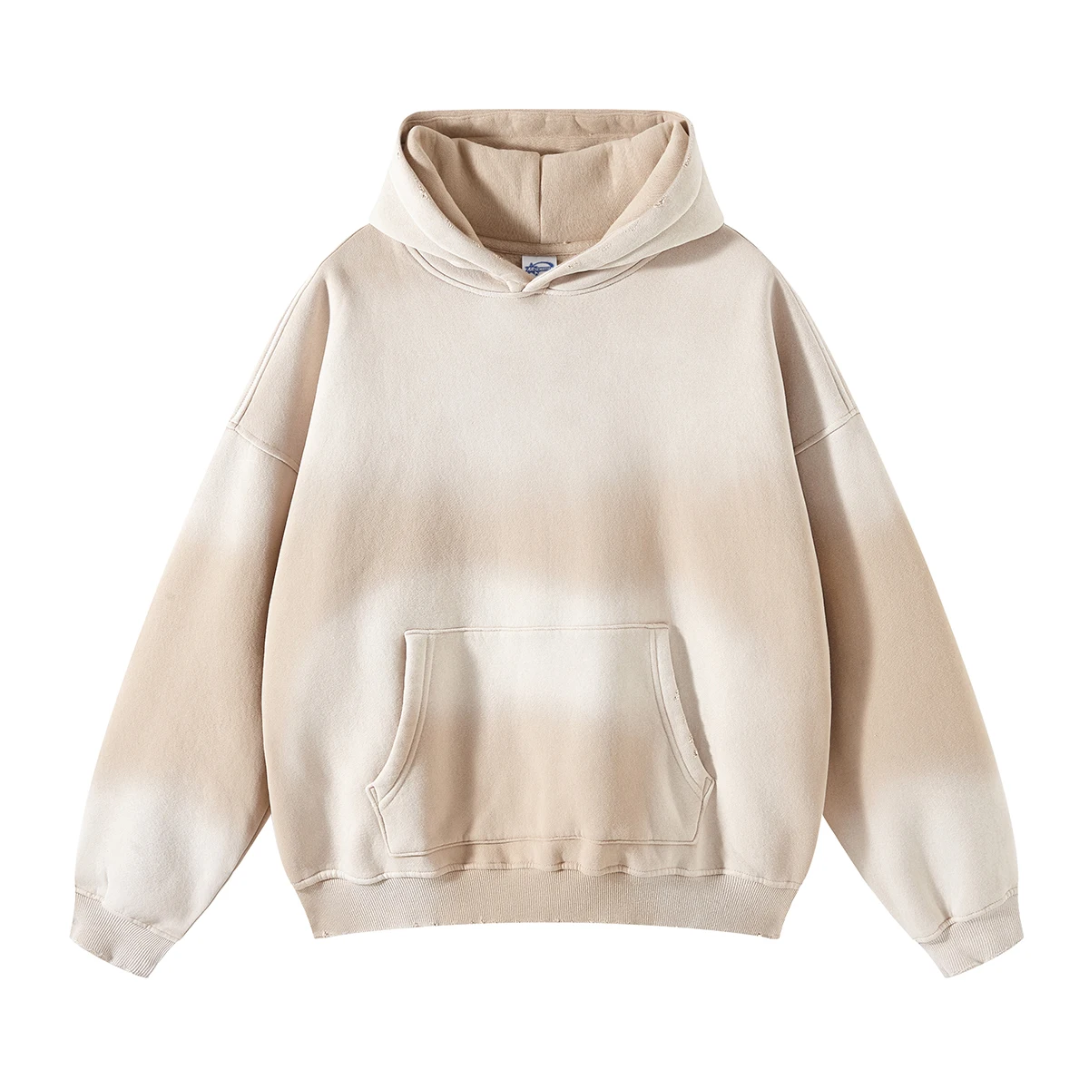 Autumn and Winter Acid Wash Spray Dyeing Baggy Hoodies Distressed Hip Hop Gradient Pullover Unisex Oversize Hooded Sweatshirts