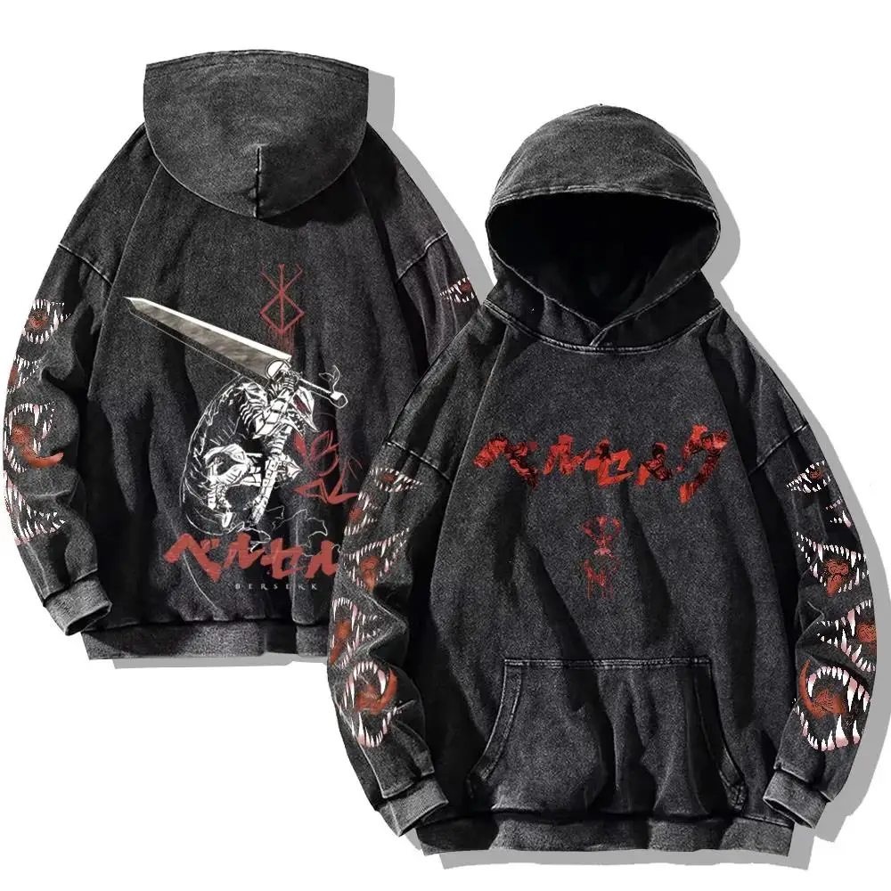 Berserk Anime Clothing Guts Cool Graphic Print Hooded Men Women Oversized Hoodies Cooton Casual Sweatshirt Harajuku Streetwear