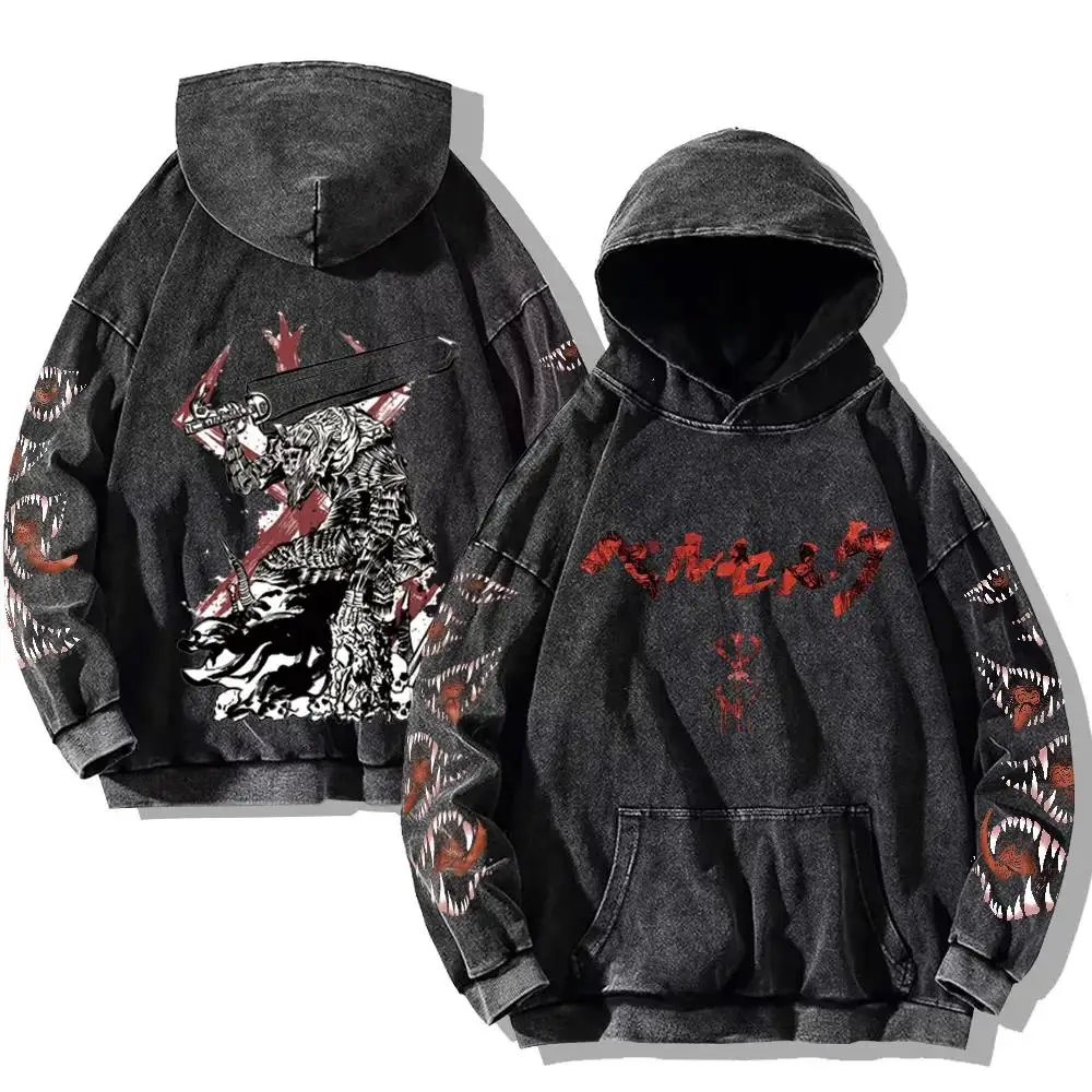 Berserk Anime Clothing Guts Cool Graphic Print Hooded Men Women Oversized Hoodies Cooton Casual Sweatshirt Harajuku Streetwear