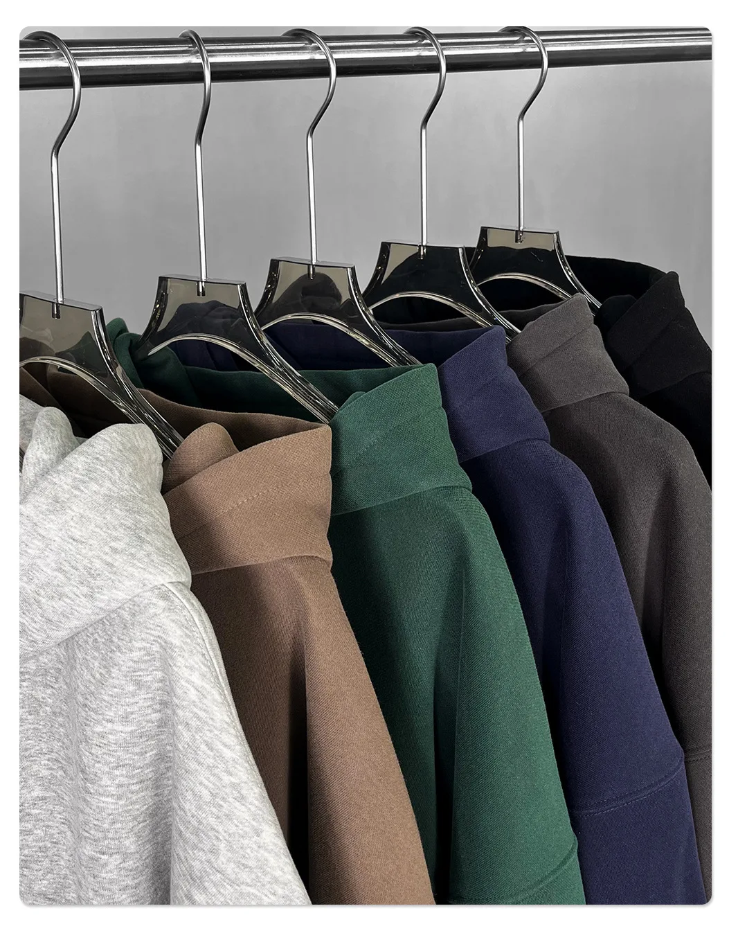 2026 Autumn/Winter Velvet Short Double Zipper Cardigan Hoodie Solid Color Cotton Fleece Mens Zip Up Hooded Pullover Sweatshirt
