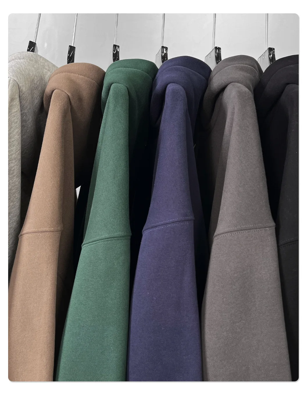 2026 Autumn/Winter Velvet Short Double Zipper Cardigan Hoodie Solid Color Cotton Fleece Mens Zip Up Hooded Pullover Sweatshirt