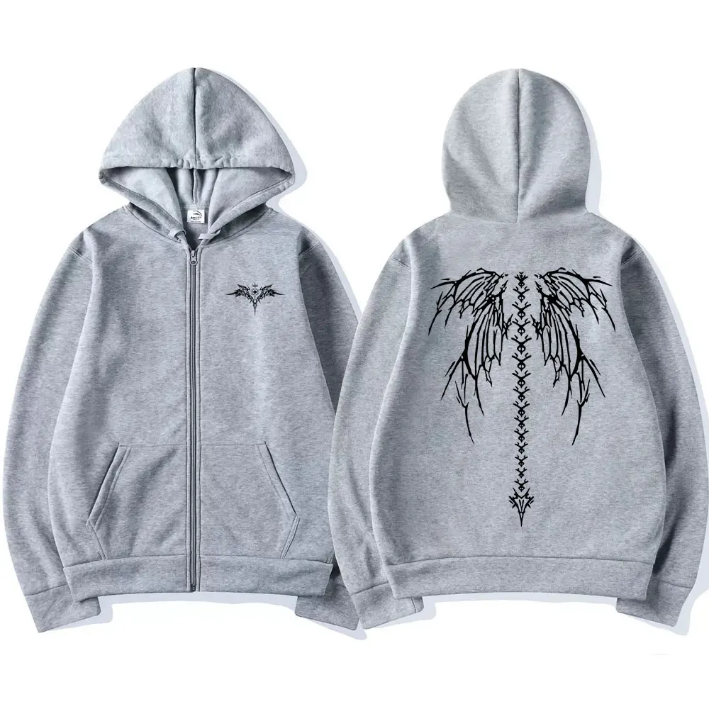 Gym Fitness Workout Bodybuilding Skeleton Graphic Zipper Hoodie Men Women Casual Oversized Zip Up Jacket Male Retro Streetwear