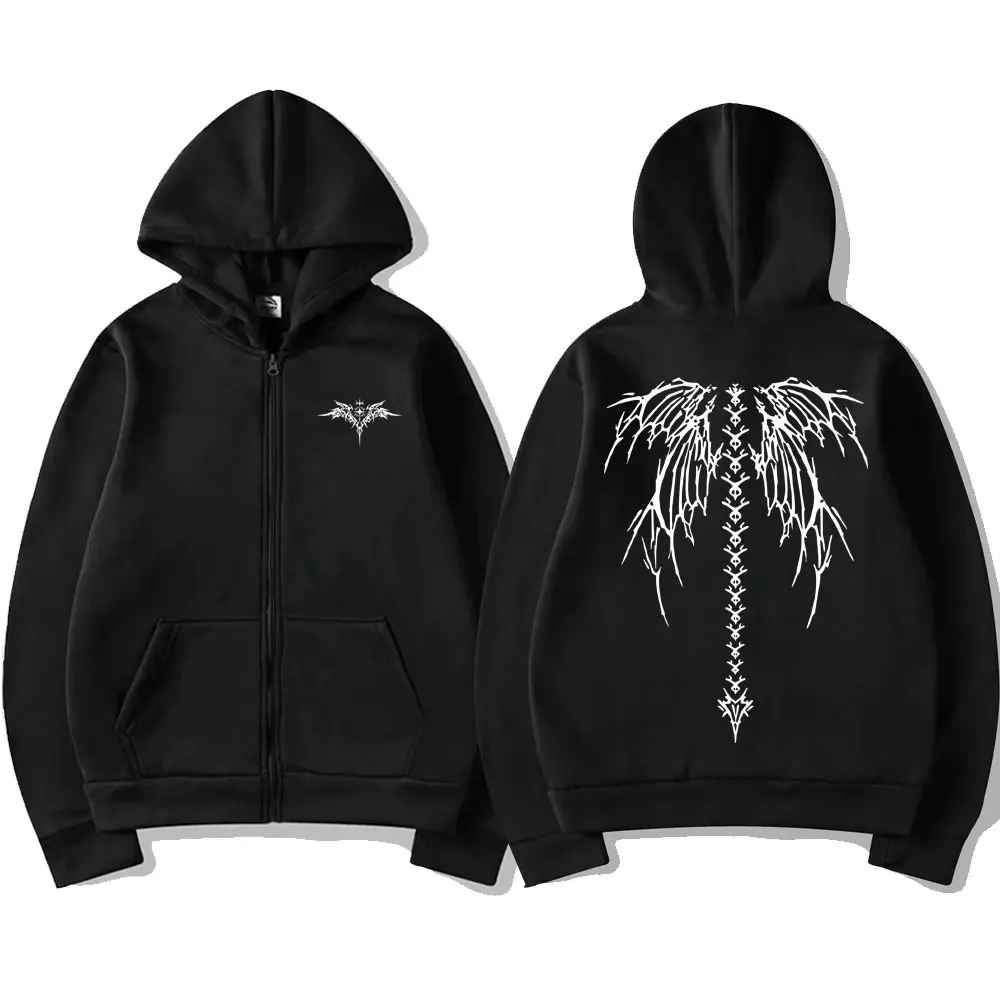 Gym Fitness Workout Bodybuilding Skeleton Graphic Zipper Hoodie Men Women Casual Oversized Zip Up Jacket Male Retro Streetwear
