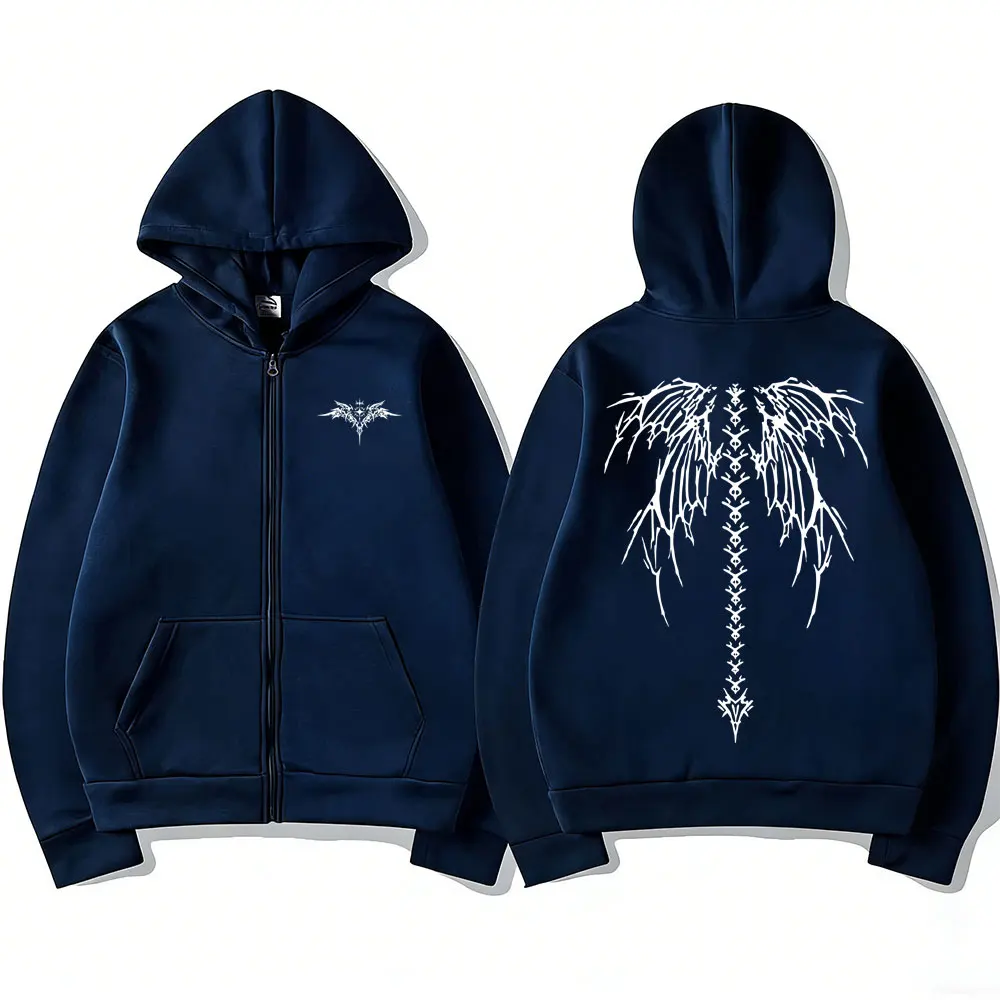 Gym Fitness Workout Bodybuilding Skeleton Graphic Zipper Hoodie Men Women Casual Oversized Zip Up Jacket Male Retro Streetwear