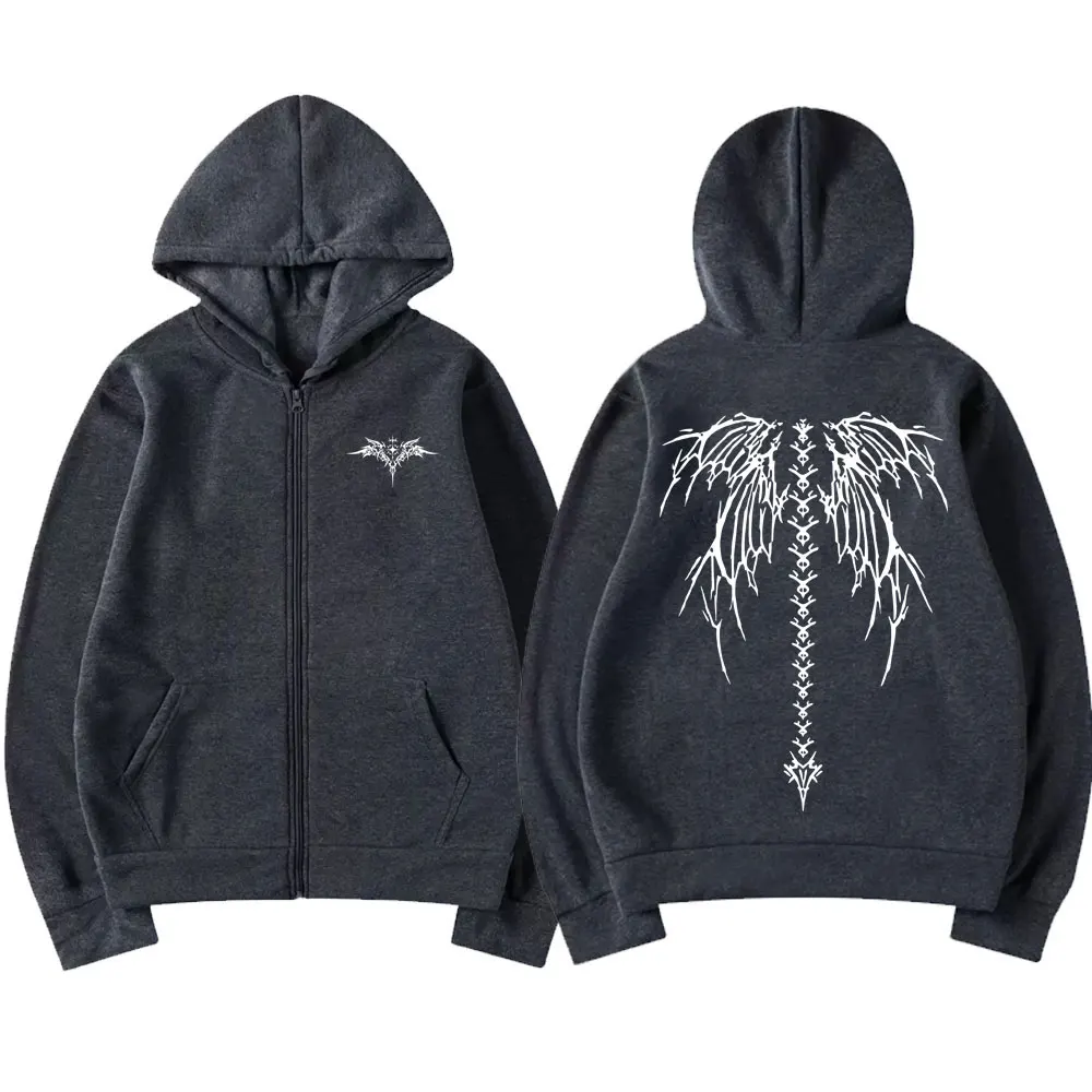 Gym Fitness Workout Bodybuilding Skeleton Graphic Zipper Hoodie Men Women Casual Oversized Zip Up Jacket Male Retro Streetwear