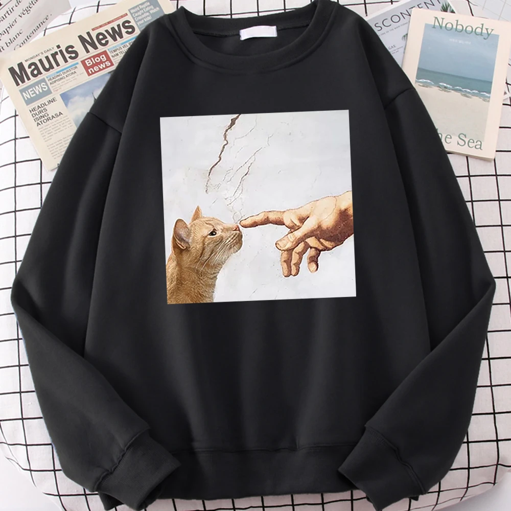 Cartoon Cat Printing Clothing Men Fashion Oversized Hoodie Anime Casual Swetshirt Loose Personality Hoodies Hip Hop Pullovers