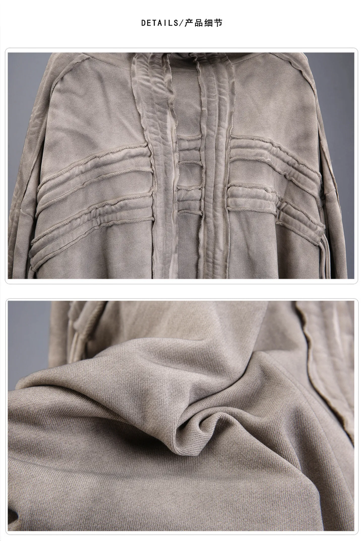 Distressed Washed Dirty Dye Gothic Vintage Hoodie Men Full Zip Face Cover Hooded Jacket Techwear Punk Oversized Street Wear