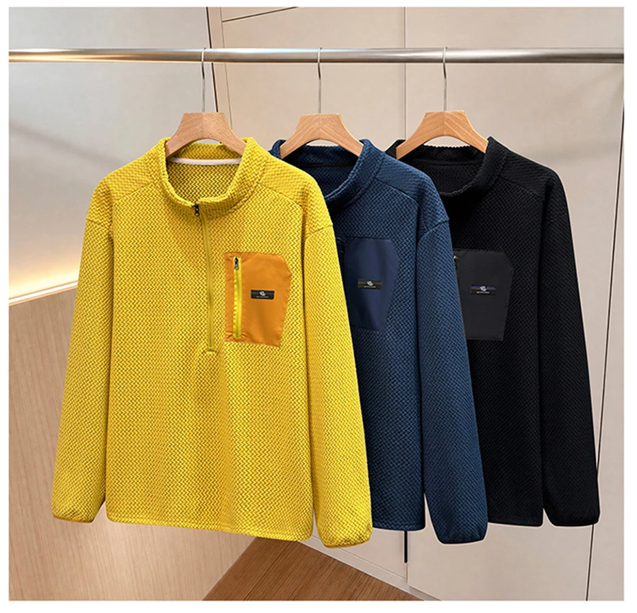 10XL Plus Size Sweatshirts Men Autumn Winter Fleece Sweatshirt Half Zipper Male Fashion Casual Pullover Big Size 10XL