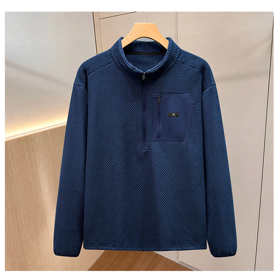10XL Plus Size Sweatshirts Men Autumn Winter Fleece Sweatshirt Half Zipper Male Fashion Casual Pullover Big Size 10XL