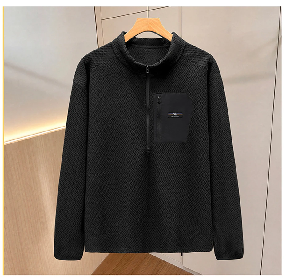 10XL Plus Size Sweatshirts Men Autumn Winter Fleece Sweatshirt Half Zipper Male Fashion Casual Pullover Big Size 10XL