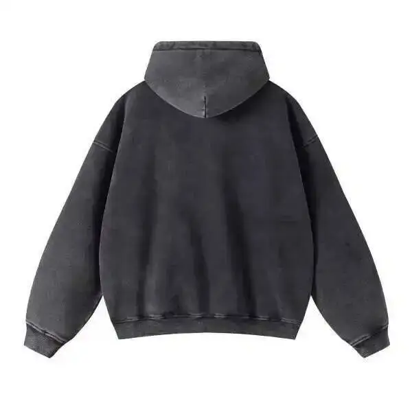 PFNW High Street Vintage Washed Distressed Hooded Zipper Sweatshirts Men's American Trendy Cardigan Oversized Outerwear 28W5687