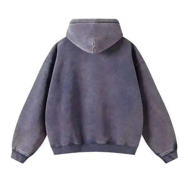PFNW High Street Vintage Washed Distressed Hooded Zipper Sweatshirts Men's American Trendy Cardigan Oversized Outerwear 28W5687