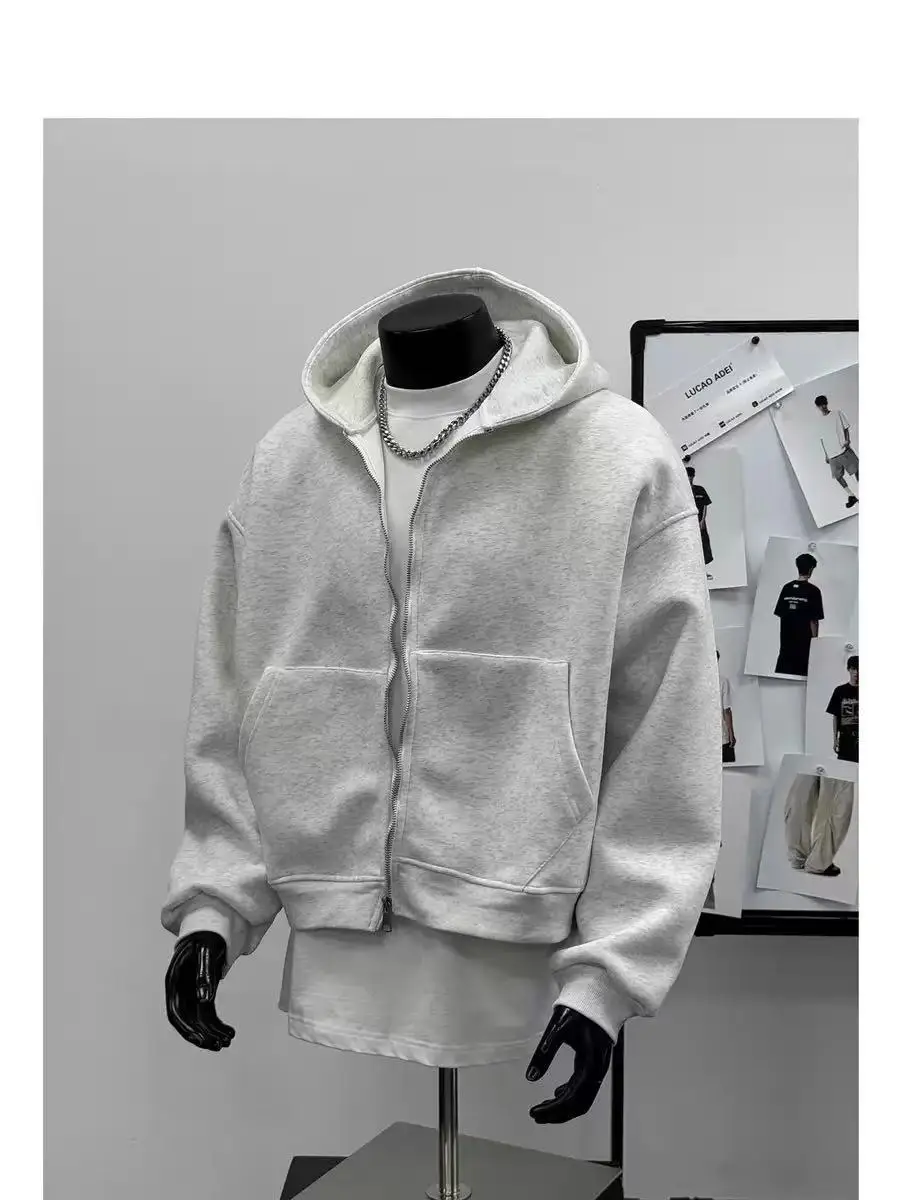 Men's American Style Backpack Hoodie,2025New Zip-Up Streetwear Coat,Spring Autumn Trendy Sweatshirt Jacket with Versatile Design