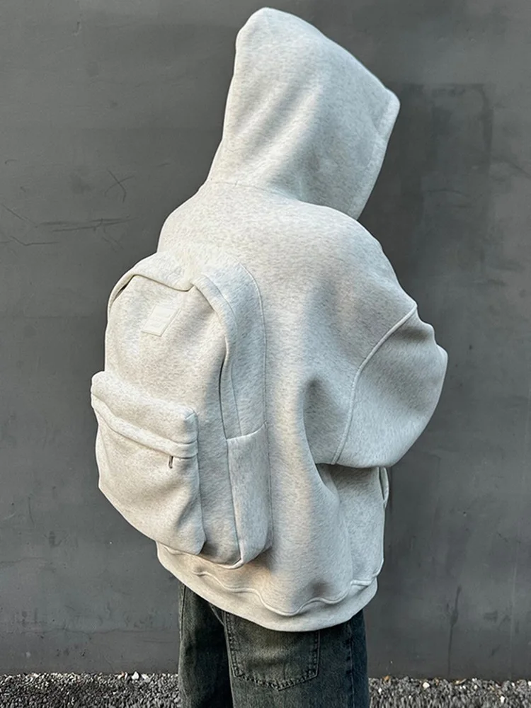 Men's American Style Backpack Hoodie,2025New Zip-Up Streetwear Coat,Spring Autumn Trendy Sweatshirt Jacket with Versatile Design
