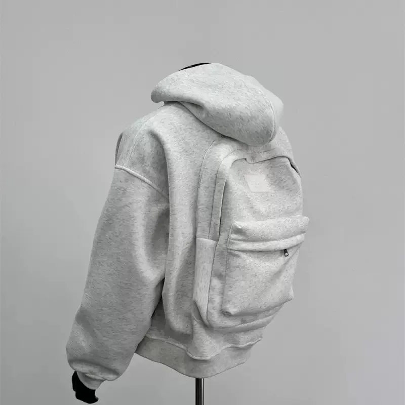 Men's American Style Backpack Hoodie,2025New Zip-Up Streetwear Coat,Spring Autumn Trendy Sweatshirt Jacket with Versatile Design