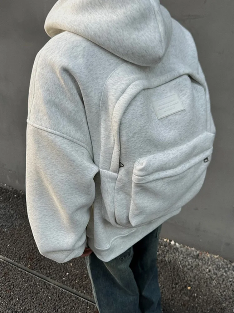 Men's American Style Backpack Hoodie,2025New Zip-Up Streetwear Coat,Spring Autumn Trendy Sweatshirt Jacket with Versatile Design