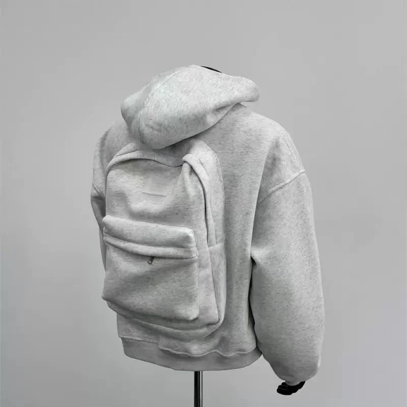 Men's American Style Backpack Hoodie,2025New Zip-Up Streetwear Coat,Spring Autumn Trendy Sweatshirt Jacket with Versatile Design