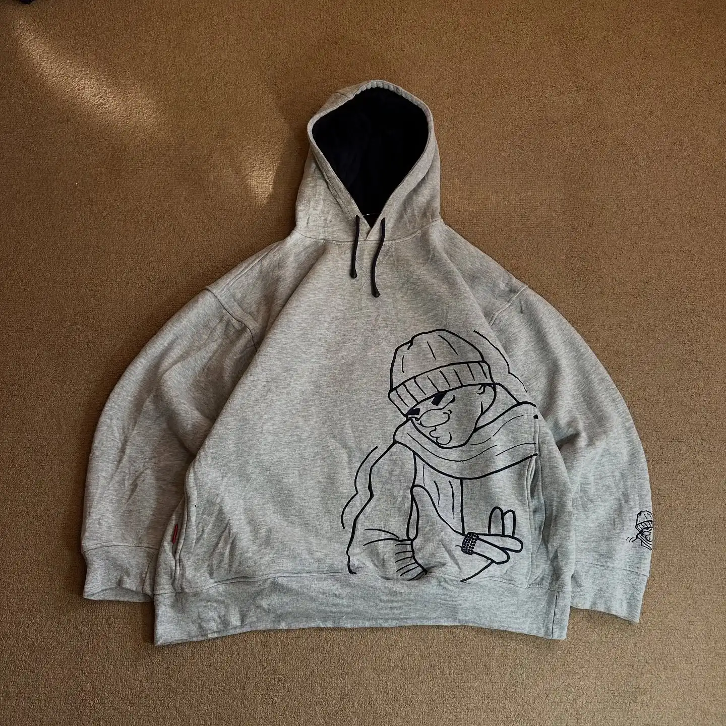 Streetwear Vintage Grey Hoodie Y2K Clothes Mens Womens Punk Rock Street Graphic Oversized Hoodie Sweatshirt Casual Jacket