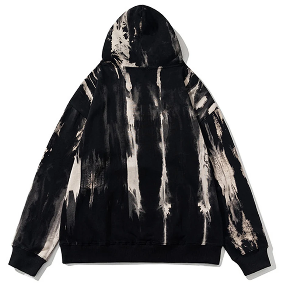 Vintage Tie Dye Hoodie Oversized Harajuku Streetwear Hip Hop Hoodie Pullover Sweatshirt Men Retro Loose Casual Hoodies