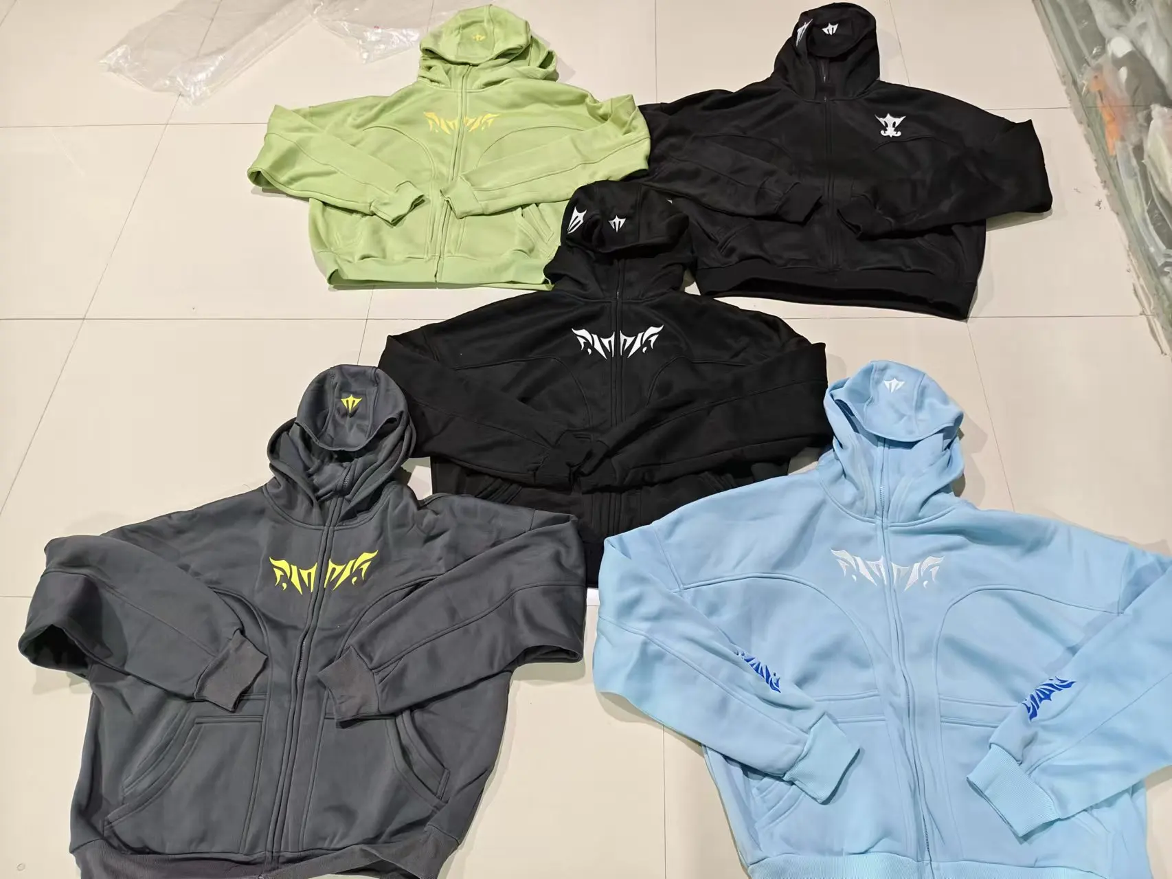 Y2K Harajuku Ninja Zip Up Hoodie Oversized Embroidered Washed Double Hat Sweatshirt American Style Streetwear Goth Men Women Top