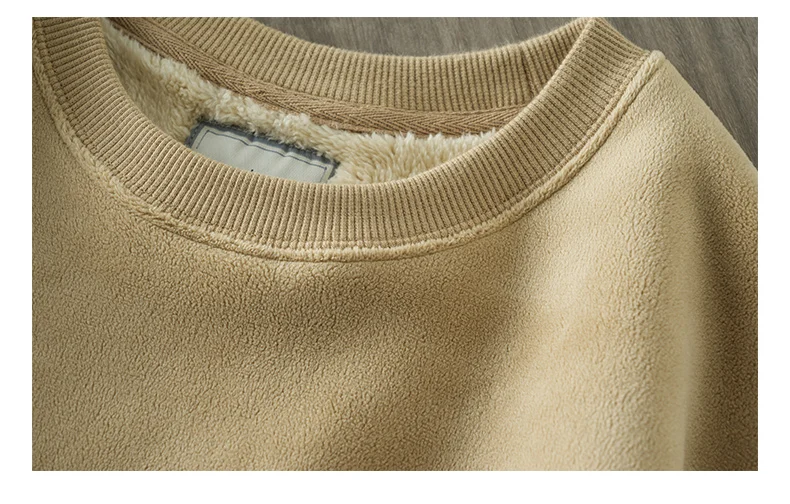 DUKEEN 600G Heavyweight Fleece Sweatshirts for Men 2025 Autumn and Winter Solid Color Basic Thick Warm Pullover Men's Clothing