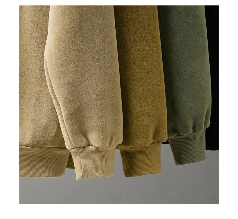DUKEEN 600G Heavyweight Fleece Sweatshirts for Men 2025 Autumn and Winter Solid Color Basic Thick Warm Pullover Men's Clothing