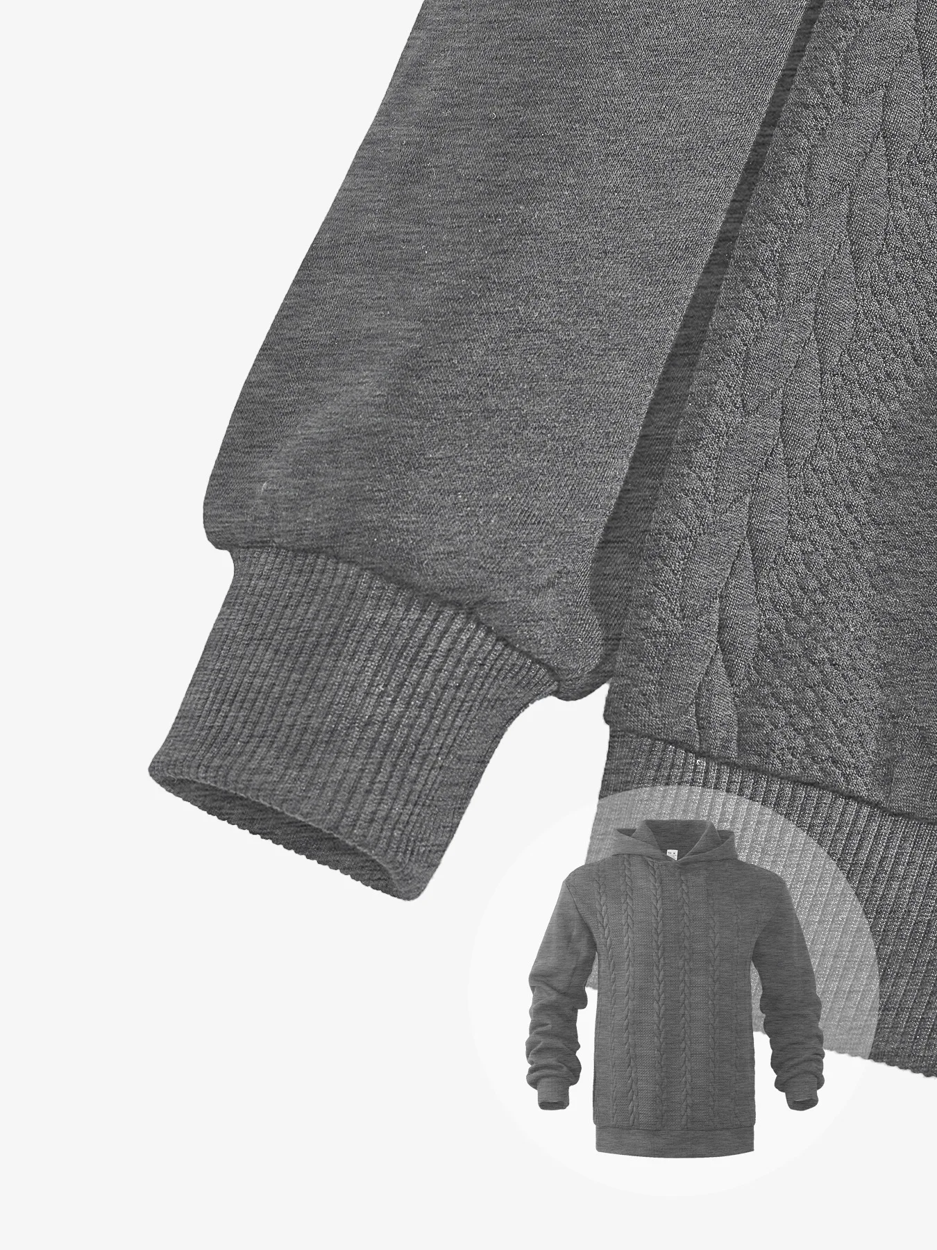 Men's Large Size Autumn And Winter Casual New Thickened Jacquard Hooded Sweater Long Sleeve Men's Top Men's
