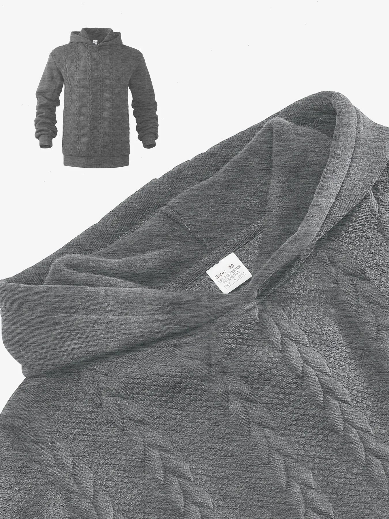Men's Large Size Autumn And Winter Casual New Thickened Jacquard Hooded Sweater Long Sleeve Men's Top Men's