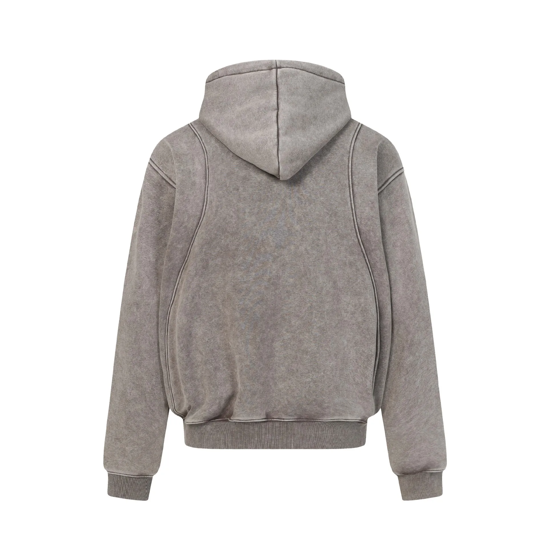 American Retro High Street Hoodie for Men Washed Patchwork DesignY2k Streetwear Autumn Winter Thick Loose Casual Hooded Pullover