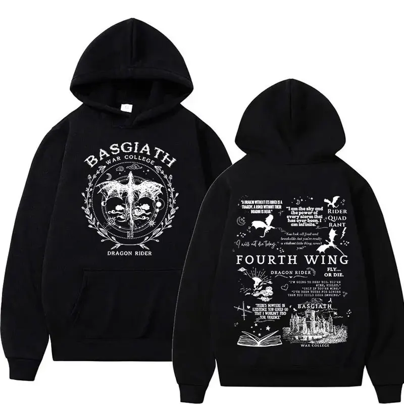 Xaden Riorson House Hoodies Iron Flame Dragon Rider Fourth Wing Emblem Sweatshirt Basgiath War Men Fashion Cool Oversized Hoodie