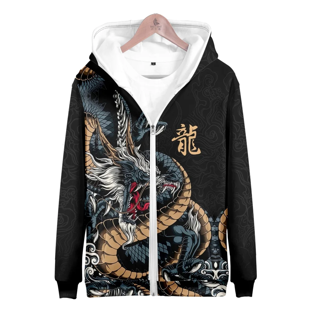 Coats Japanese Style Fashion Plum Blossom Crane 3D Print Men's Hoodies Boys Sweatshirt Long Sleeve Zipper Hoodie Brand Clothing