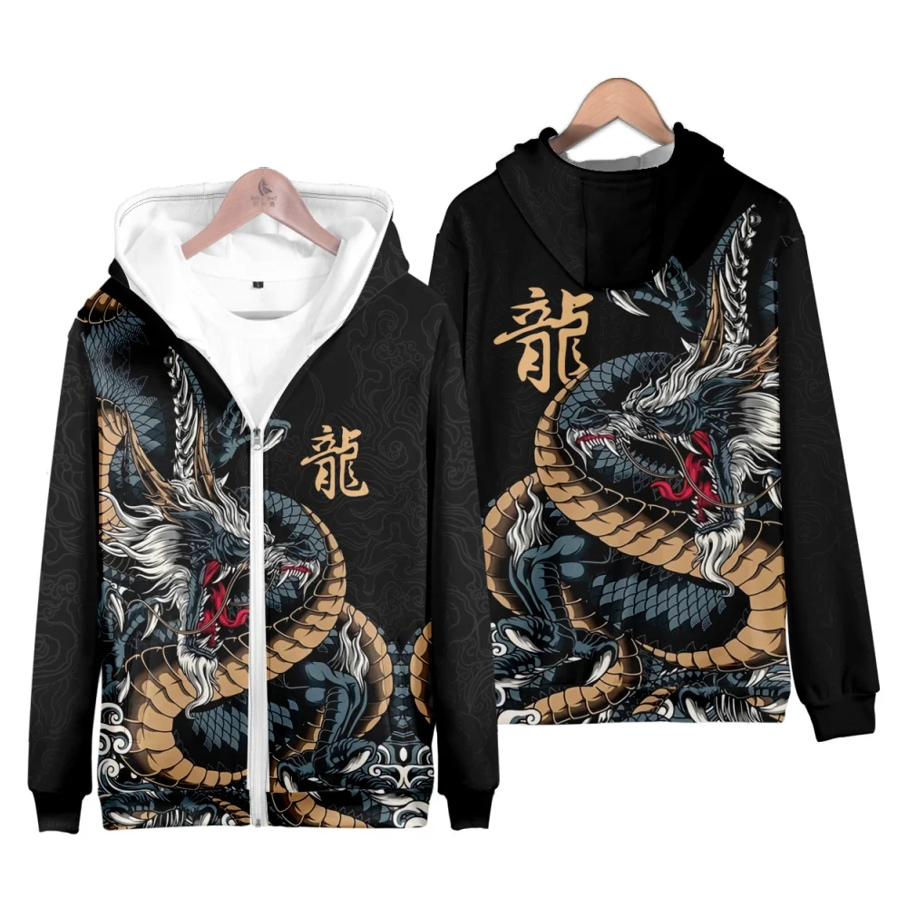 Coats Japanese Style Fashion Plum Blossom Crane 3D Print Men's Hoodies Boys Sweatshirt Long Sleeve Zipper Hoodie Brand Clothing