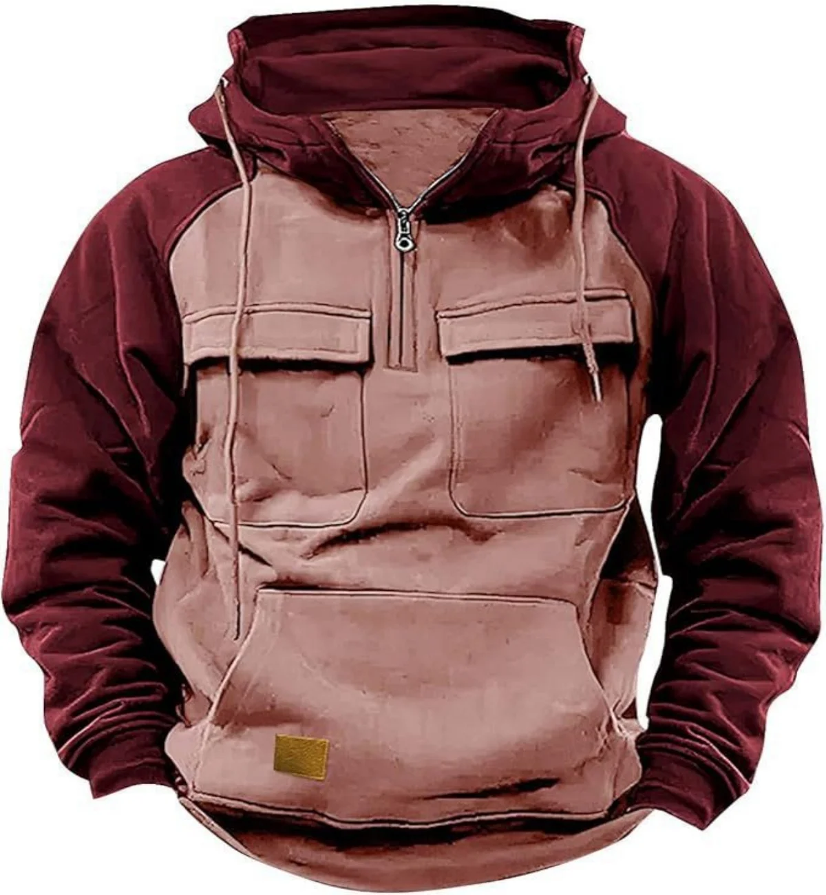 Men's Casual Hooded Sweatshirt Autumn Winter Fashionable Loose Workwear Multiple Pockets Youthful Design Long-Sleeved Hoodie